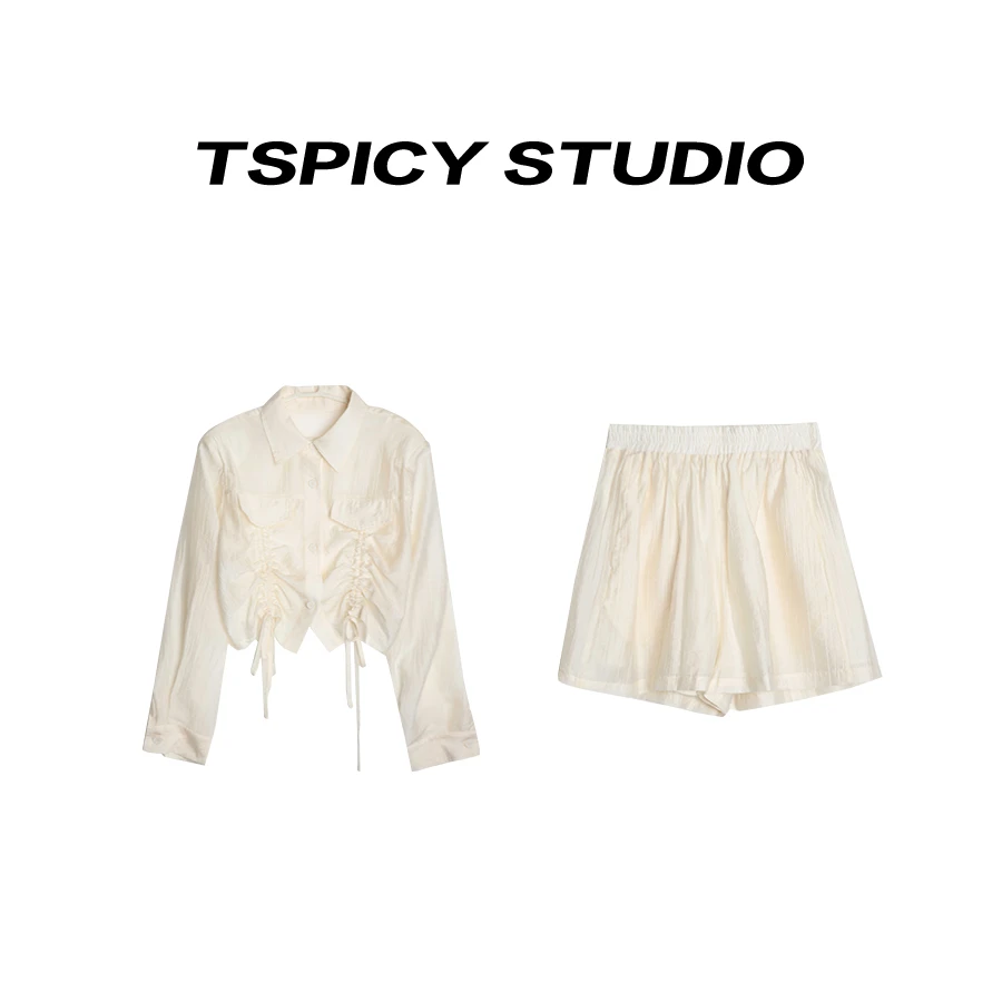 路瑶【简系魅力】夏季透视系带显瘦百搭休闲时尚套装 23QL0083A