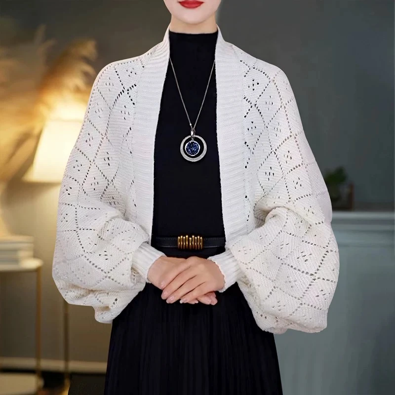 秋冬新款时尚针织密织方格披肩轻奢百搭女士气质