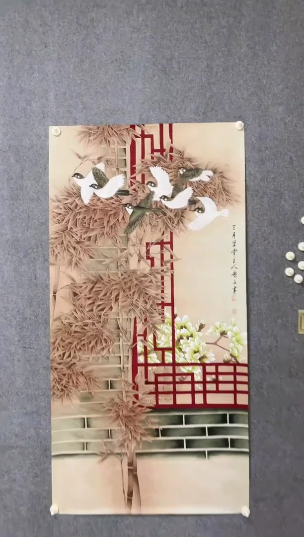 【闪购商品】绘画《四季平安》工笔画手绘国画