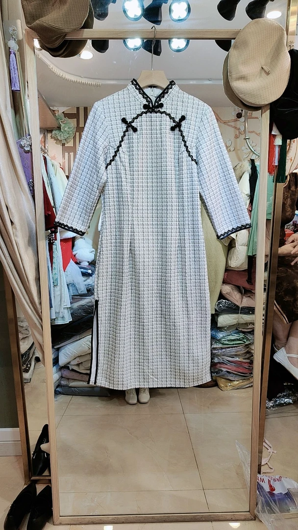 2023年新款春秋款中长款旗袍中国风旗袍复古