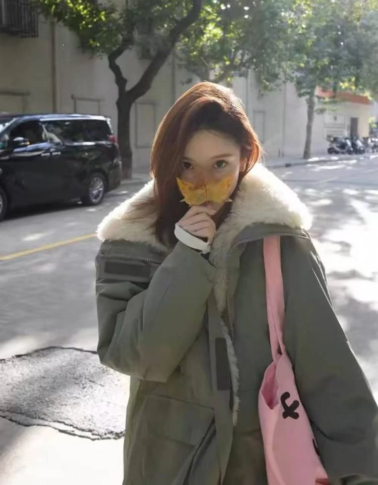 低版本露思同款厚绒工装派克棉外套