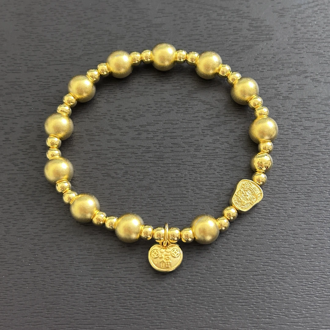 足银手链 【店长专享】足银招财猫磨砂珠手串YS507