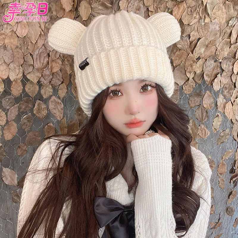 月子帽产后秋冬孕妇帽子女冬季加厚毛线产妇帽春秋天外出防风保暖