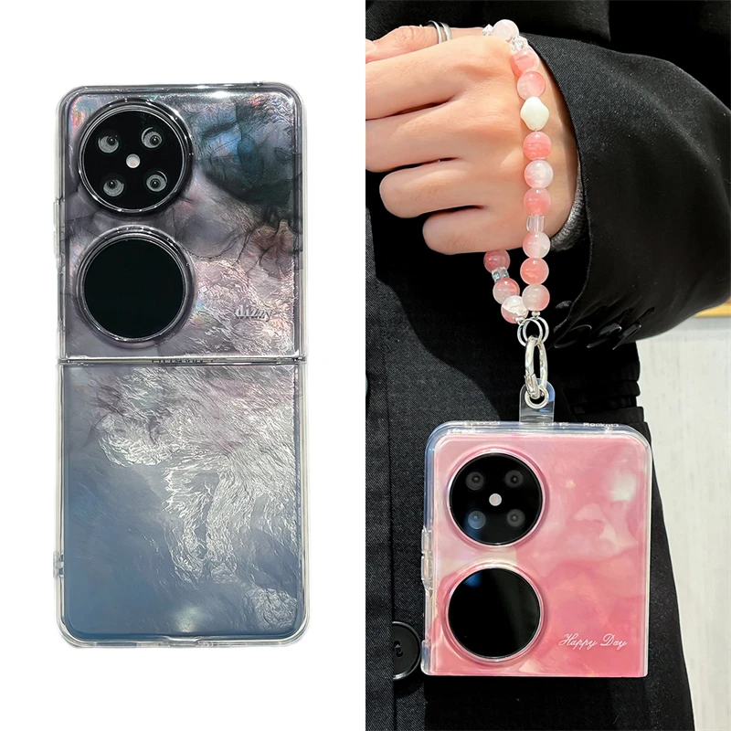 锡纸纹水墨适用华为p50pocket手机壳pockets折叠pocket 2保护套女