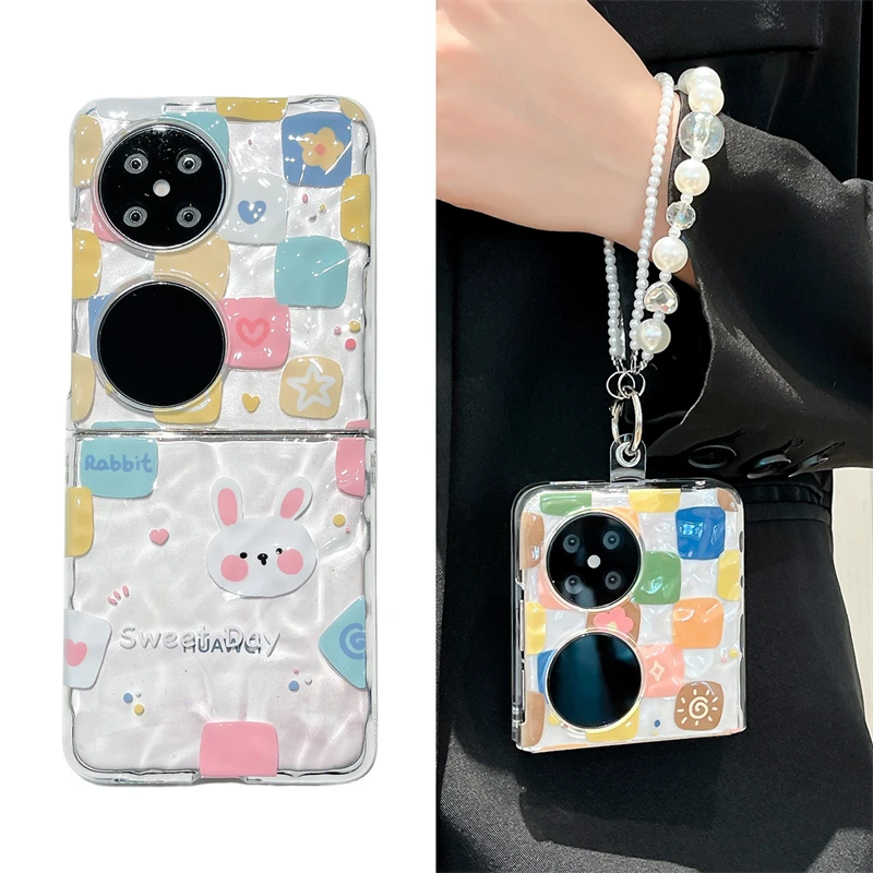 可爱小熊兔子适用华为p50pocket手机壳pockets折叠pocket 2保护套