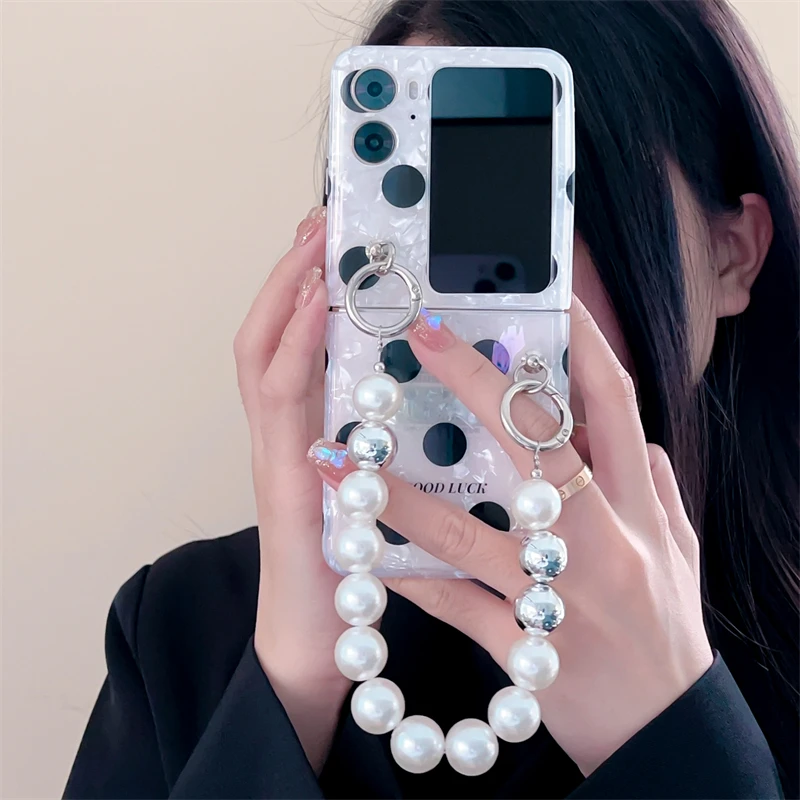 日韩简约波点适用oppo findn2flip小折叠屏手机壳高级感女保护套