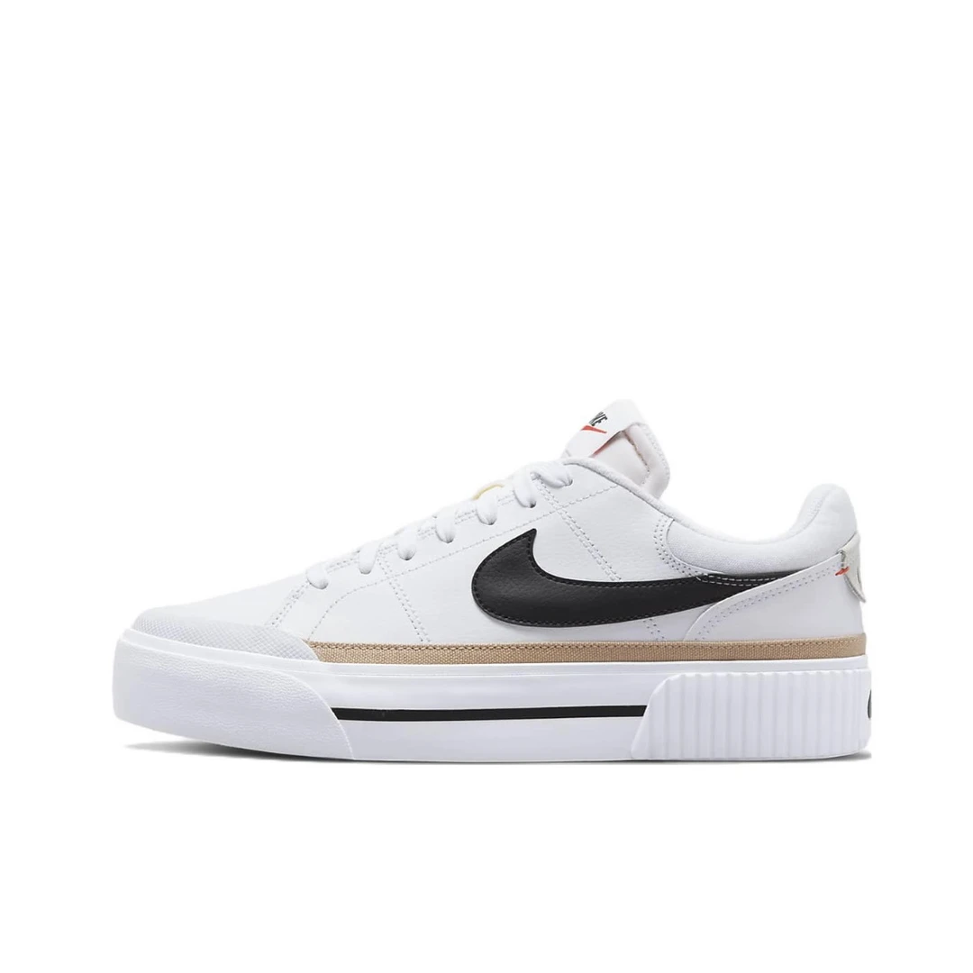 耐克Nike Court Legacy Lift 防滑 低帮板鞋女款白黑棕 DM7590100