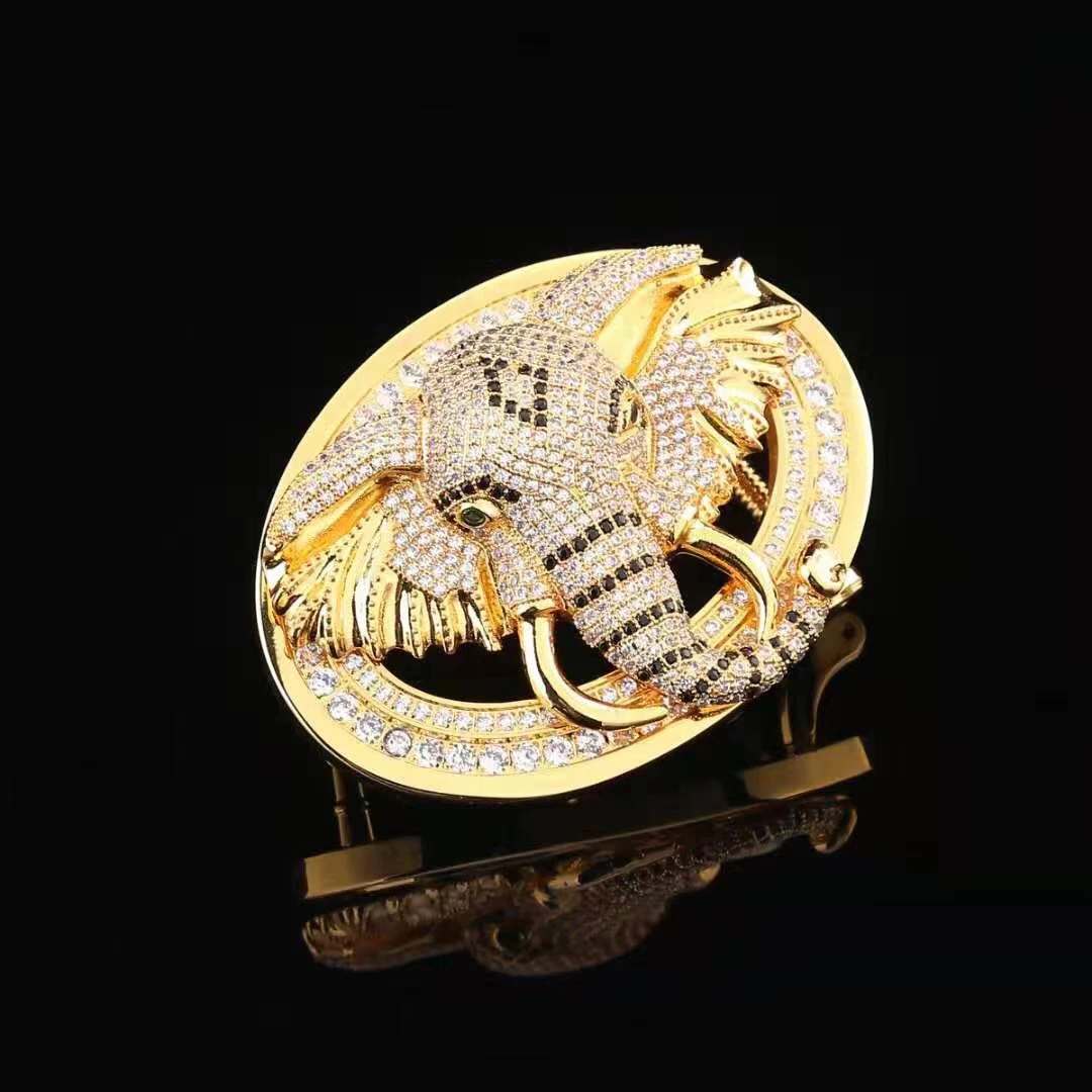 大象头男士皮带扣网红轻奢高档时尚百搭潮流个性生肖网红轻奢高档