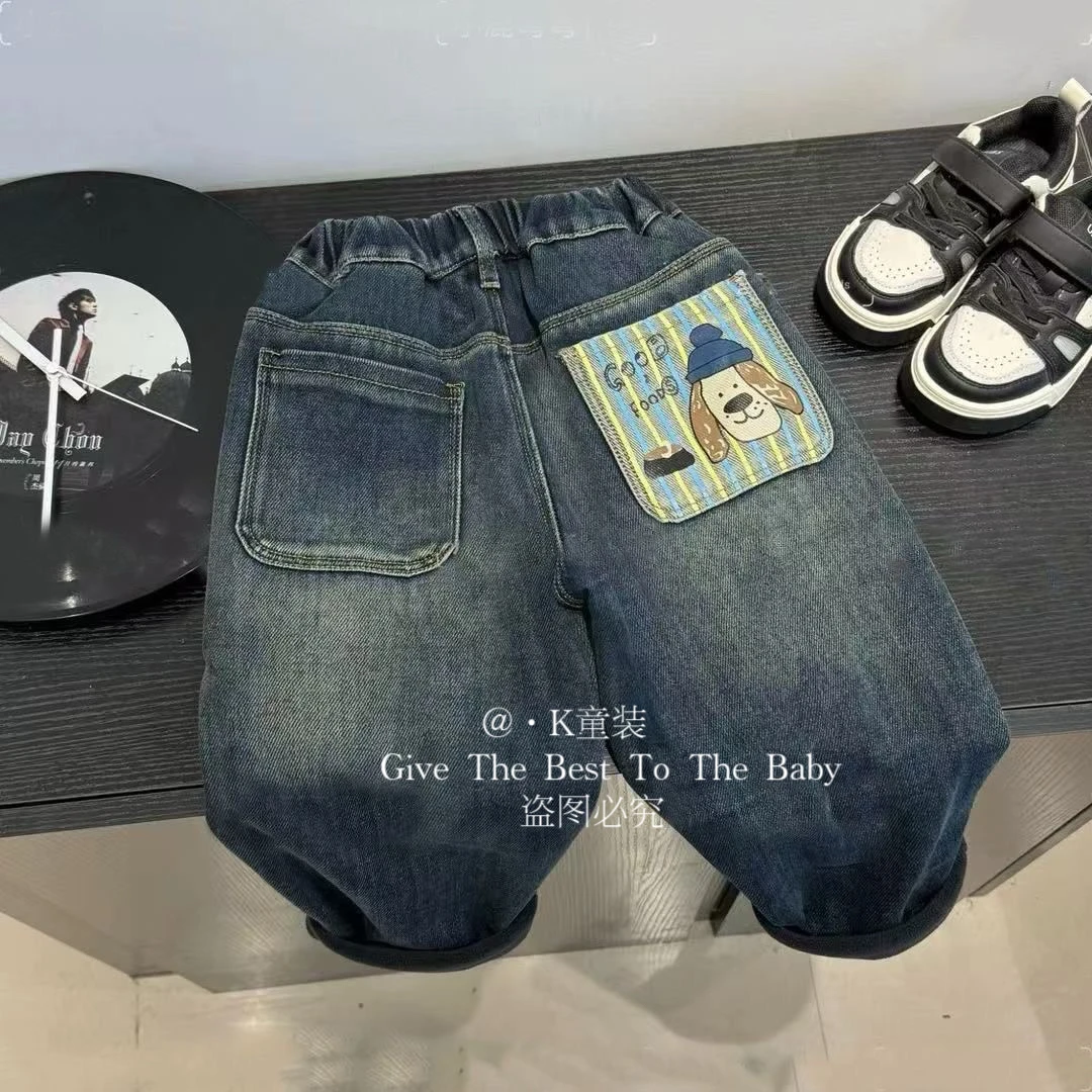 【加绒牛仔】2025秋冬加绒牛仔裤中性款男宝女宝软加绒牛仔裤儿童
