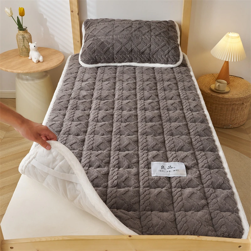 秋冬季牛奶绒床单单件加厚毛毯床垫学生宿舍珊瑚绒床盖被单三件套