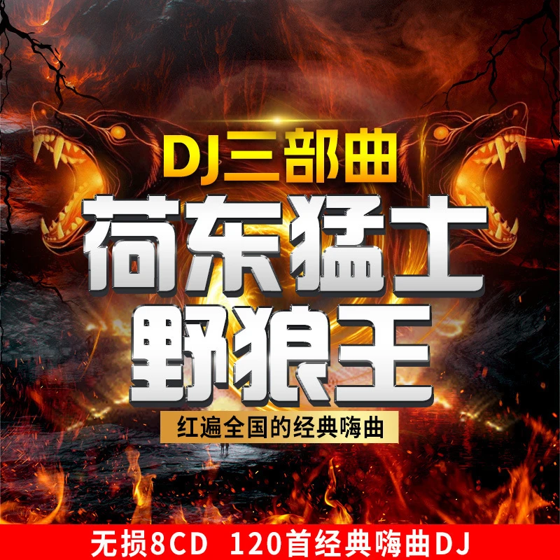正版荷东猛士野狼王80年代经典的士高dj超嗨重低音劲爆炸街cd碟片