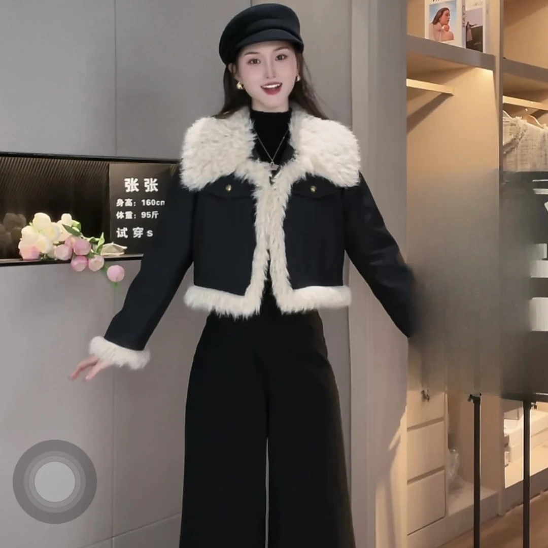 拉夏贝尔/25现货秋新白鸭绒羽绒仿保暖外套+裤子 10204 LSC