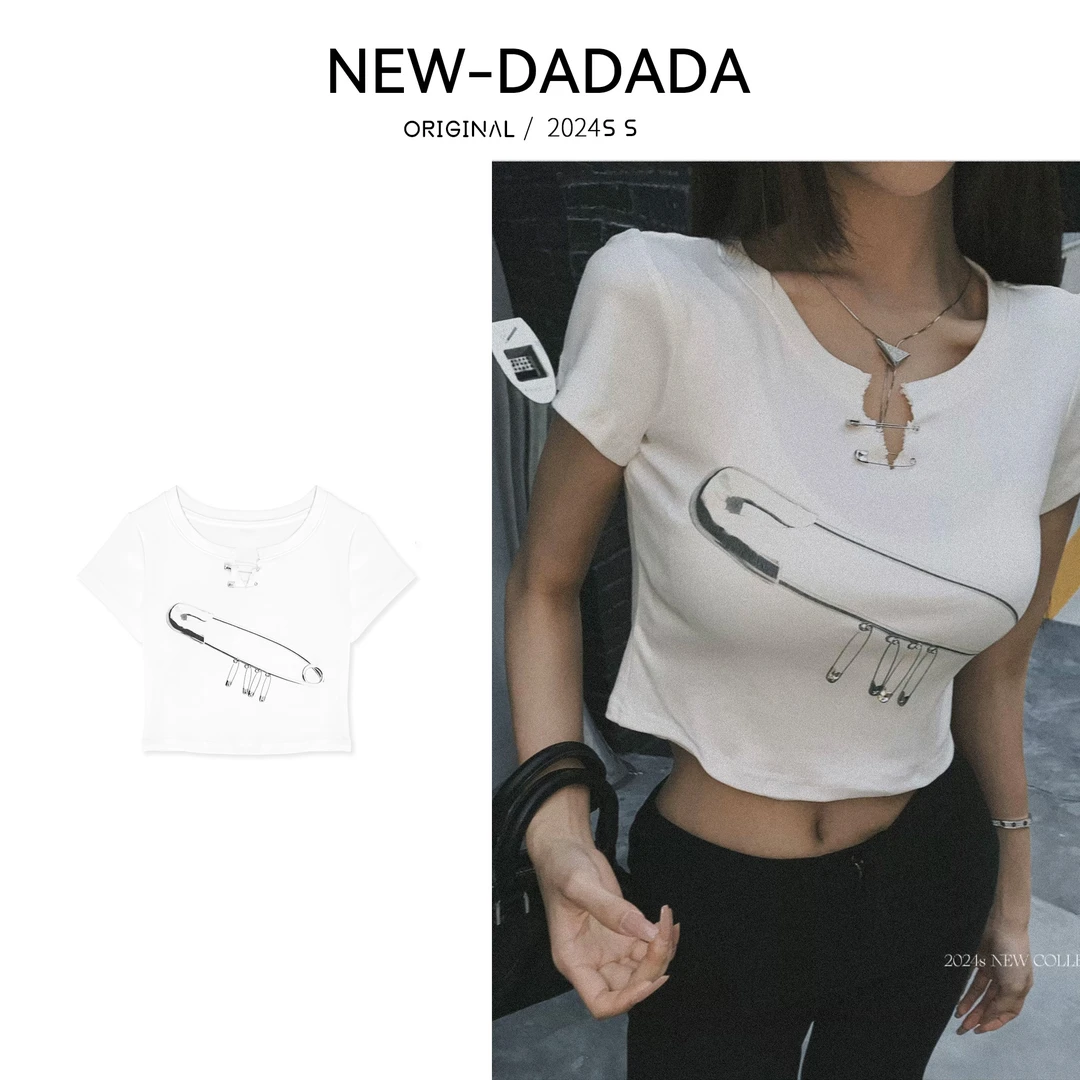 利达 NEW DADADA【阳光海滩】时尚休闲显瘦设计感百搭T恤上衣TB981