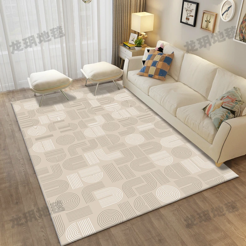 五防圈绒客厅地毯法式奶油风高级茶几地毯复古卧室床边毯家用加厚