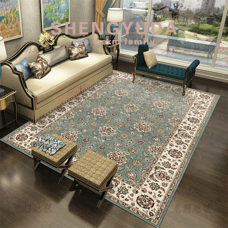 美式北欧客厅家用床边毯玄关毯卧室书房入户门口茶几垫地毯大面积