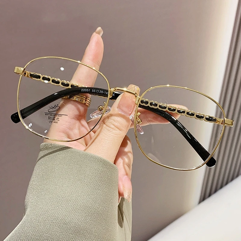 小香风金丝眼镜近视女韩版潮时尚大框显脸小素颜眼睛框架可配度数