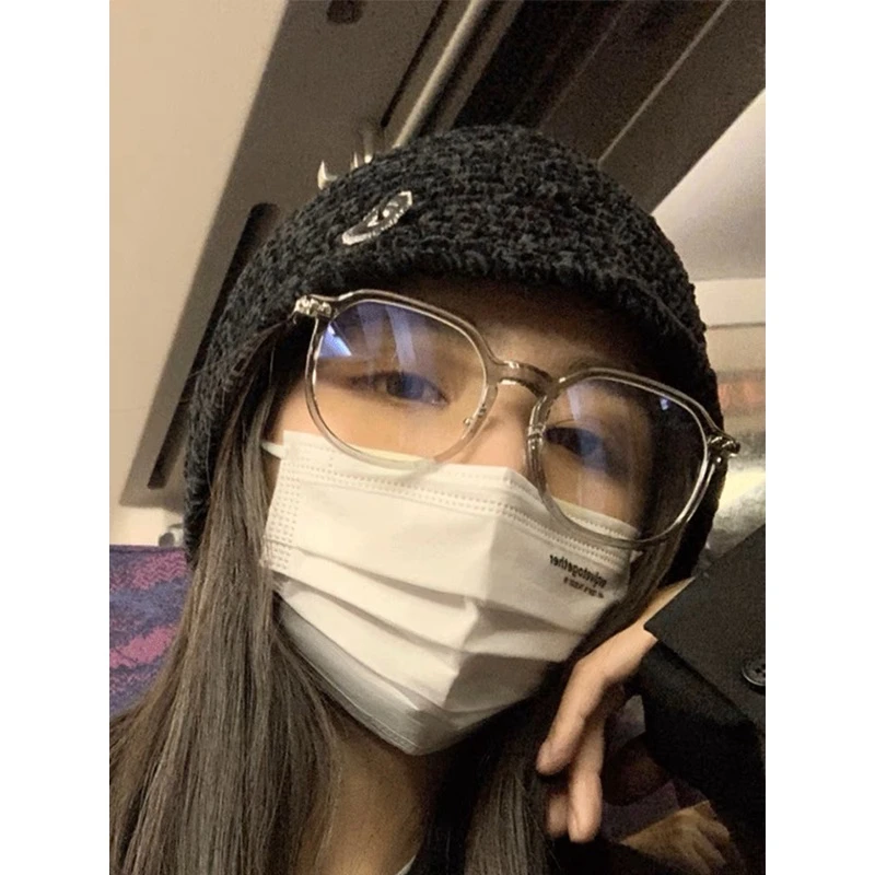 透明灰素颜神器大框大脸近视眼镜女显脸小防辐射抗蓝光可配度数男