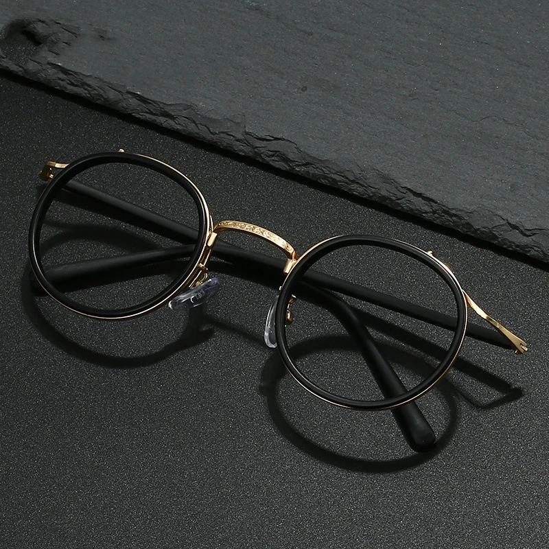 胡歌同款复古民国风超轻纯钛眼镜框男圆框女近视眼镜架高度数镜框