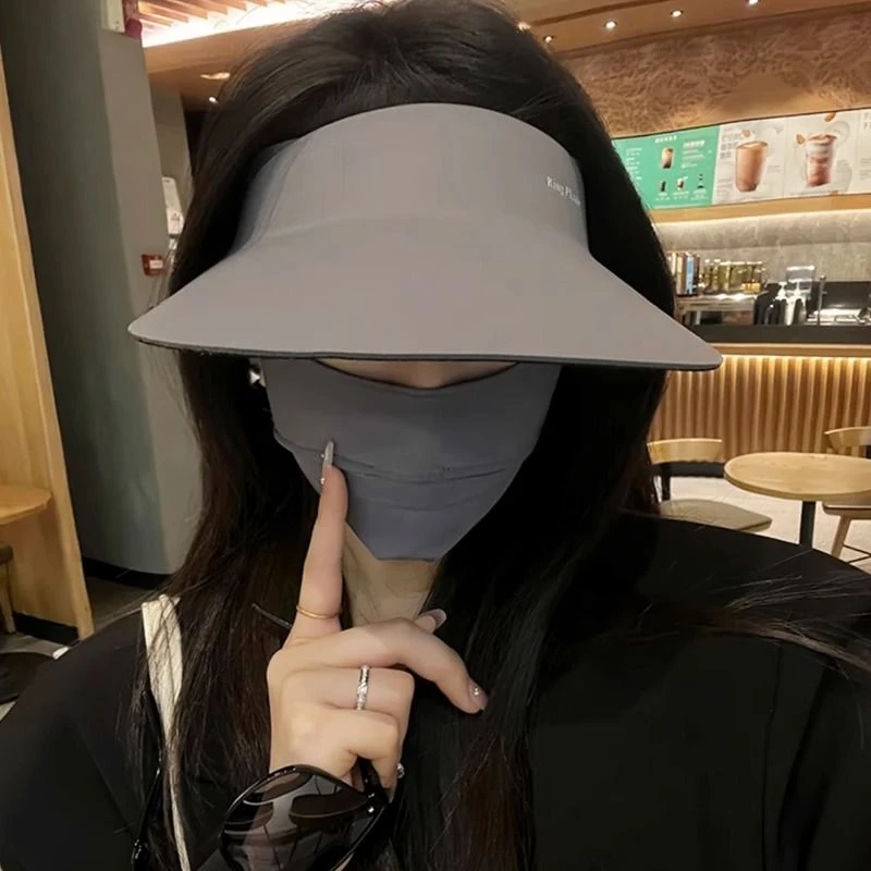 无痕一体防晒帽女防紫外线太阳帽夏季运动大帽檐空顶可折叠遮阳帽
