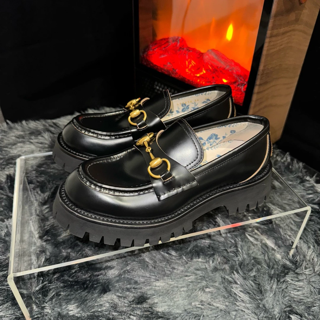 36码/Gucci 古驰/黑色小蜜蜂乐福鞋/98新/ZN00016