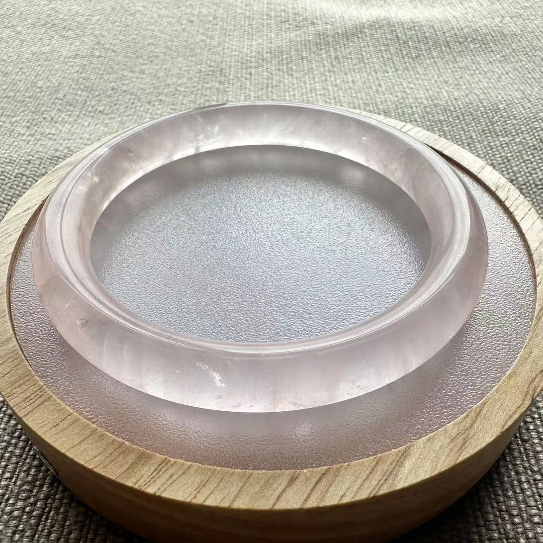 天然粉水晶圆条手镯（下单备注圈口）