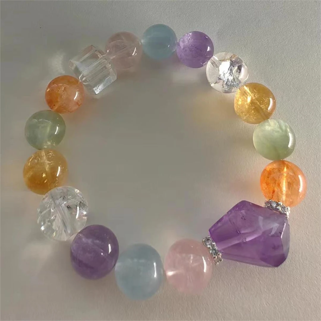 彩色多巴胺天然水晶多宝手串