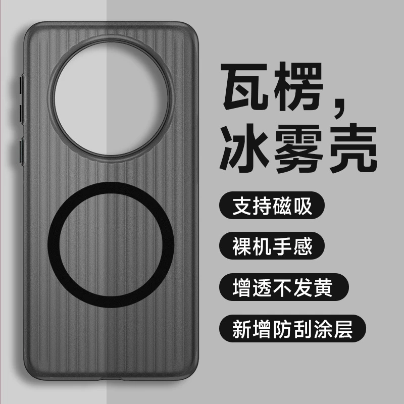 适用华为Mate60pro透明光栅手机壳Mate60冰透超薄不发黄保护套