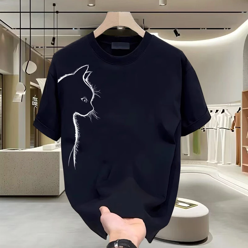 仓石一树夏季2025新品帅气时尚简约百搭透气印花宽松短袖t恤情侣