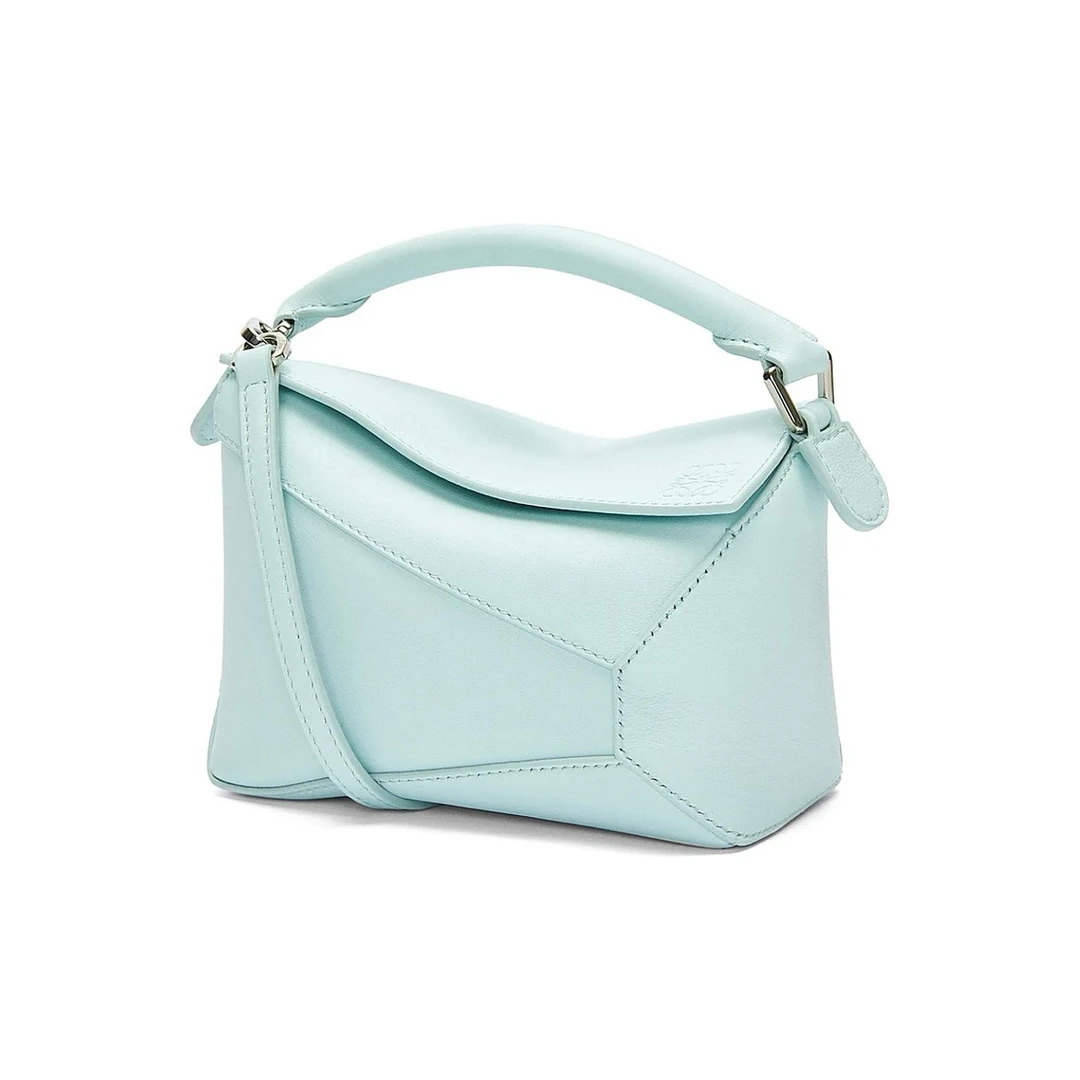 99新 LOEWE/罗意威 puzzle几何手提斜挎包冰山蓝/1379