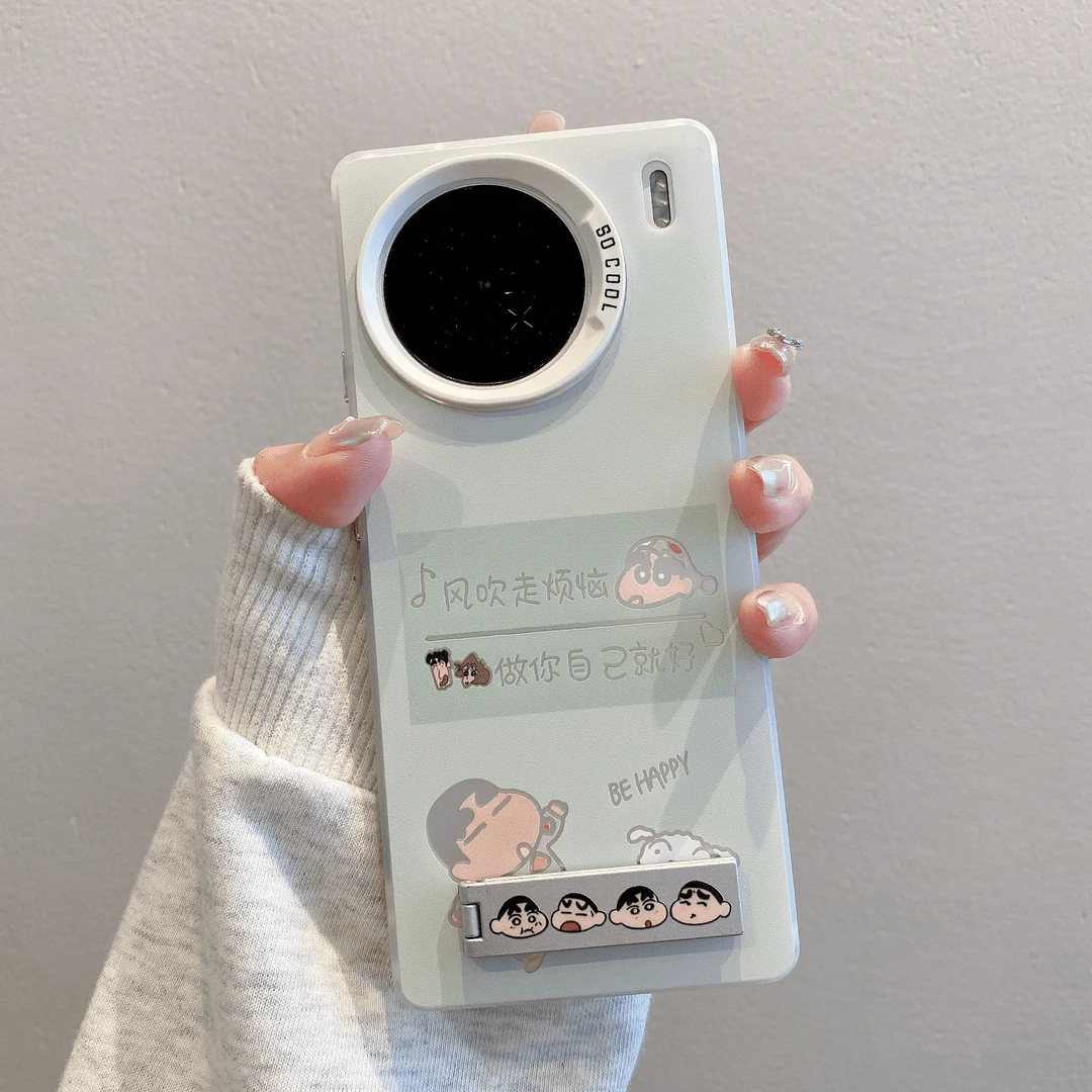 (vivox90系列)撞色元气适用vivox90/x90pro小新可爱支架手机壳