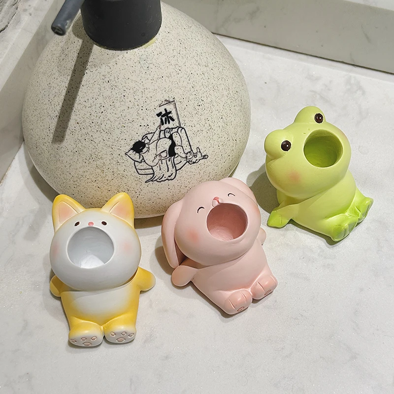 原创可爱动物牙刷架家用电动牙刷收纳底座浴室卫生间牙具置物架