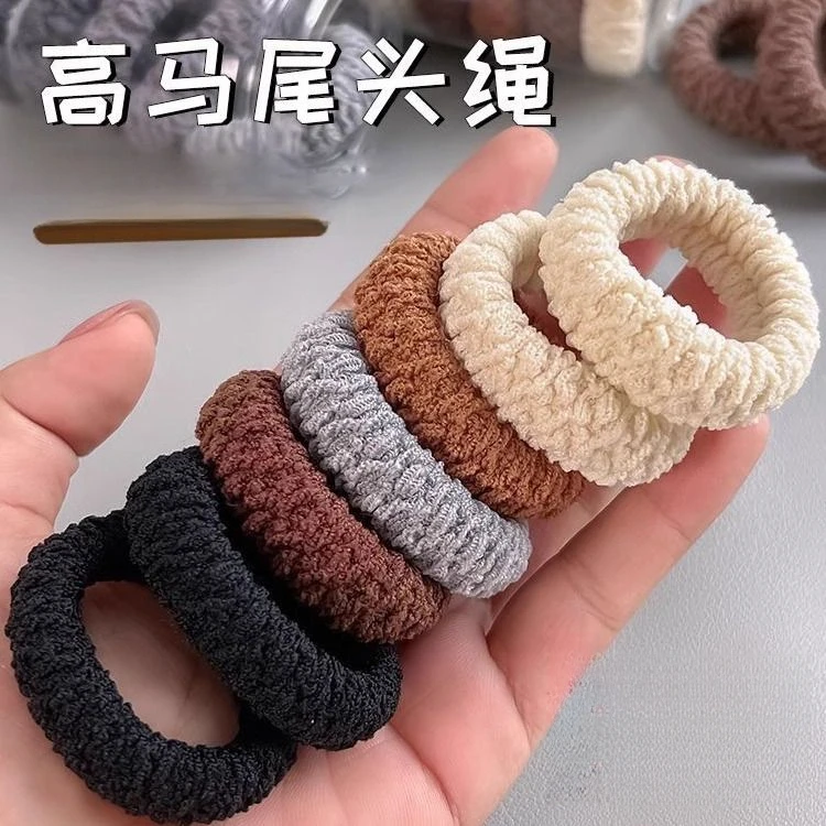 头绳扎头发高弹性耐用发绳成人防下垂发圈特粗加宽头绳新款橡皮筋