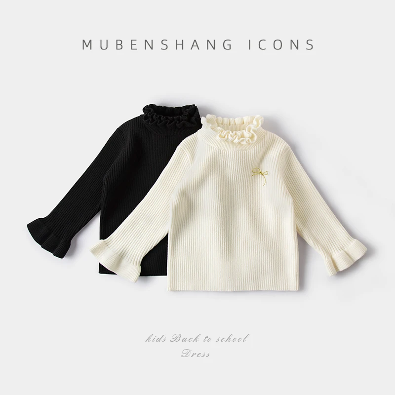 Dreamjelly女童毛衣春秋半高领长袖洋气儿童秋装针织衫宝宝针织衫