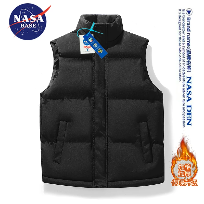 品牌NASA马甲户外运动宽松坎肩背心潮流休闲百搭男装无袖立领外套
