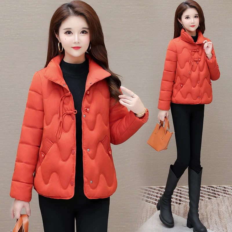 时尚洋气短款棉服女2024新款中式气质棉袄上档次棉衣冬季保暖外套