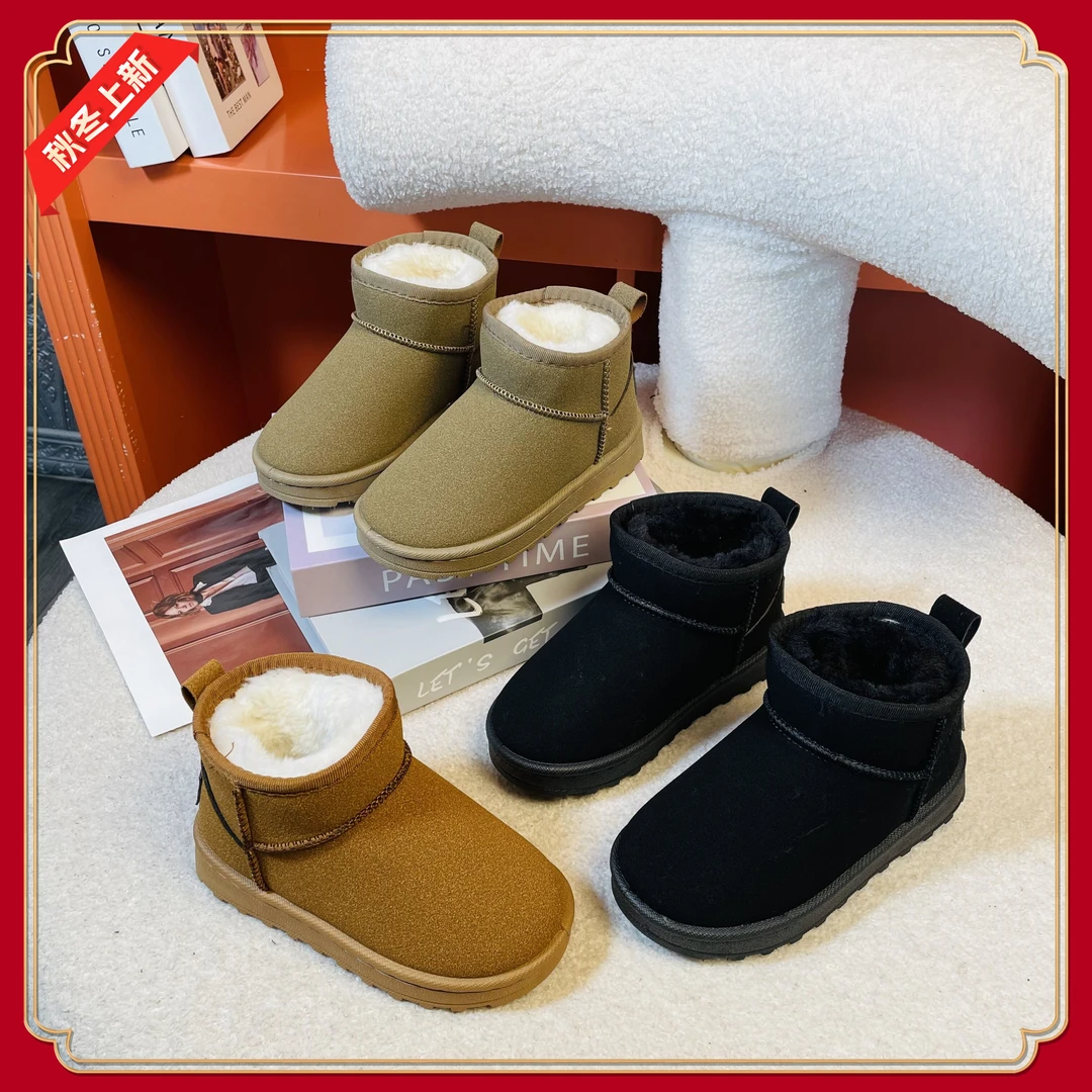 儿童休闲加绒加厚冬季保暖雪地棉大棉雪地靴保暖