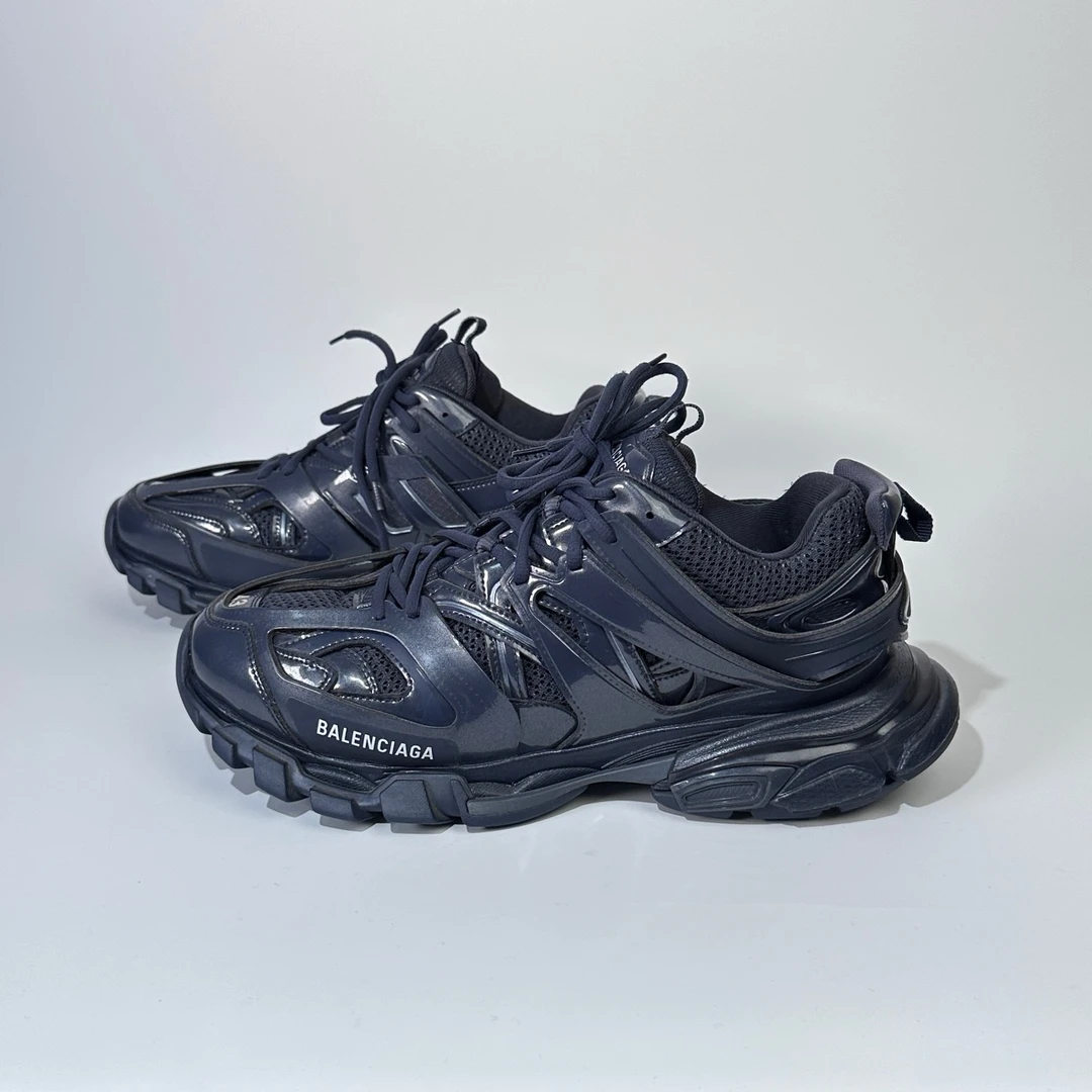95新 Balenciaga/巴黎世家 43码 Track 深蓝色时尚老爹鞋/WX0403