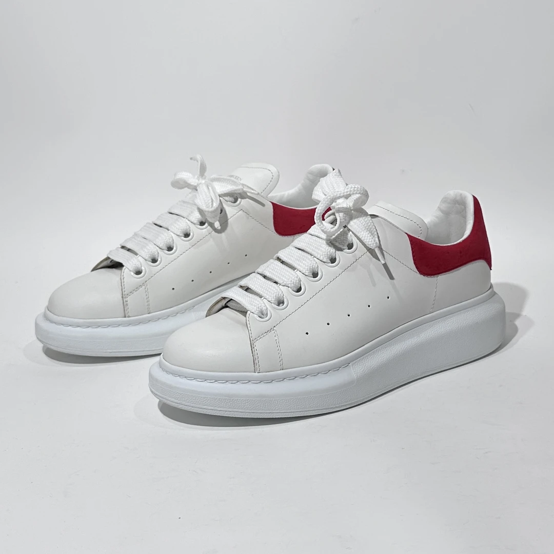 39.5码/98新/Alexander McQueen/麦昆 红尾时尚小白鞋/WX01325