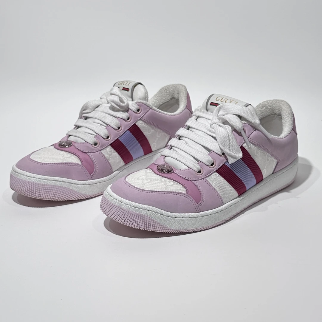 37.5码/98新/Gucci/古驰 浅粉色休闲时尚脏脏鞋/WX0817