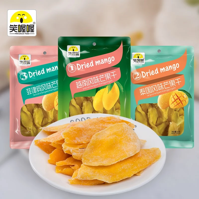 【大片厚切】笑喔喔风味原切芒果干90g*4袋果脯果干蜜饯休闲零食-FX