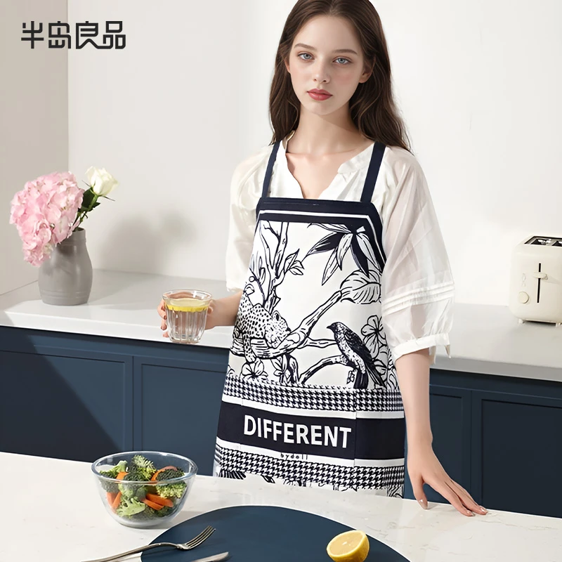 【半岛良品】新款围裙厨房家用超强防水防油餐饮用做饭罩衣防污轻奢