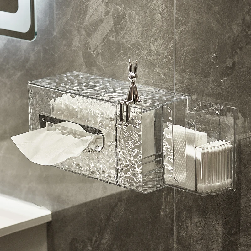 【半岛良品】冰川纹多功能纸巾盒可壁挂免打孔抽纸盒洗脸巾收纳盒