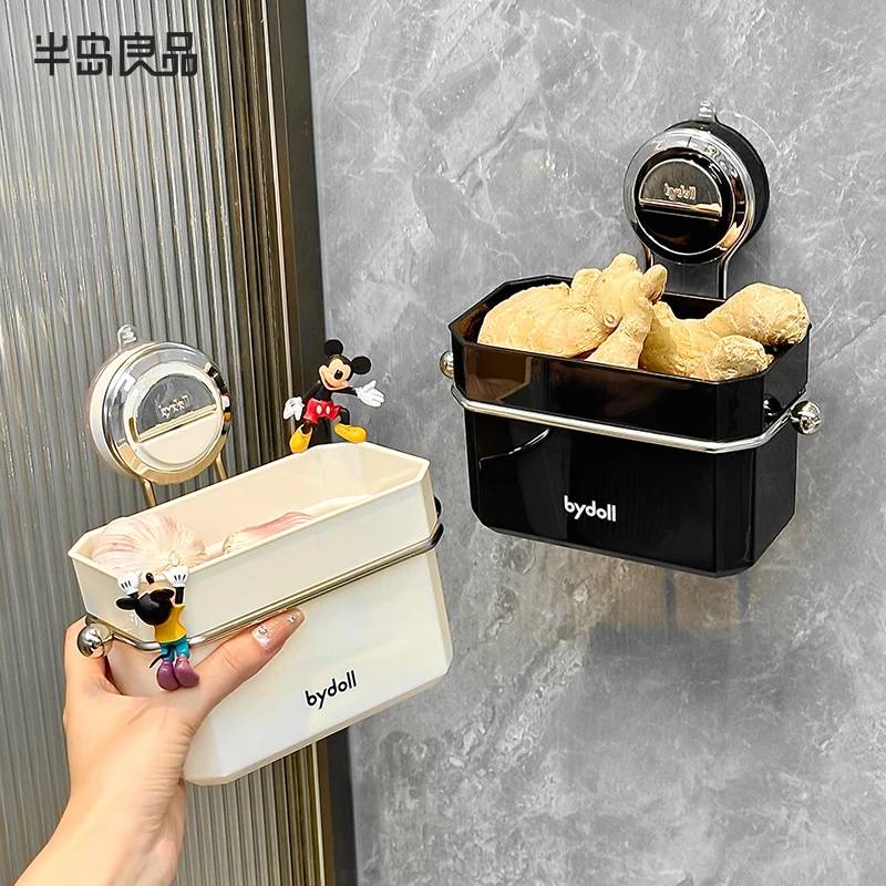 厨房葱姜蒜收纳盒生姜大蒜壁挂收纳篮调料收纳神器多功能墙上挂篮