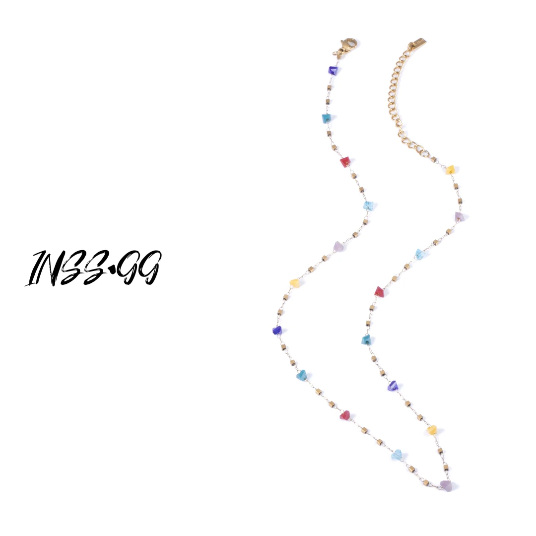 钛钢仿水晶项链 【INSS · GG】 手工轻奢小众彩色项链X652