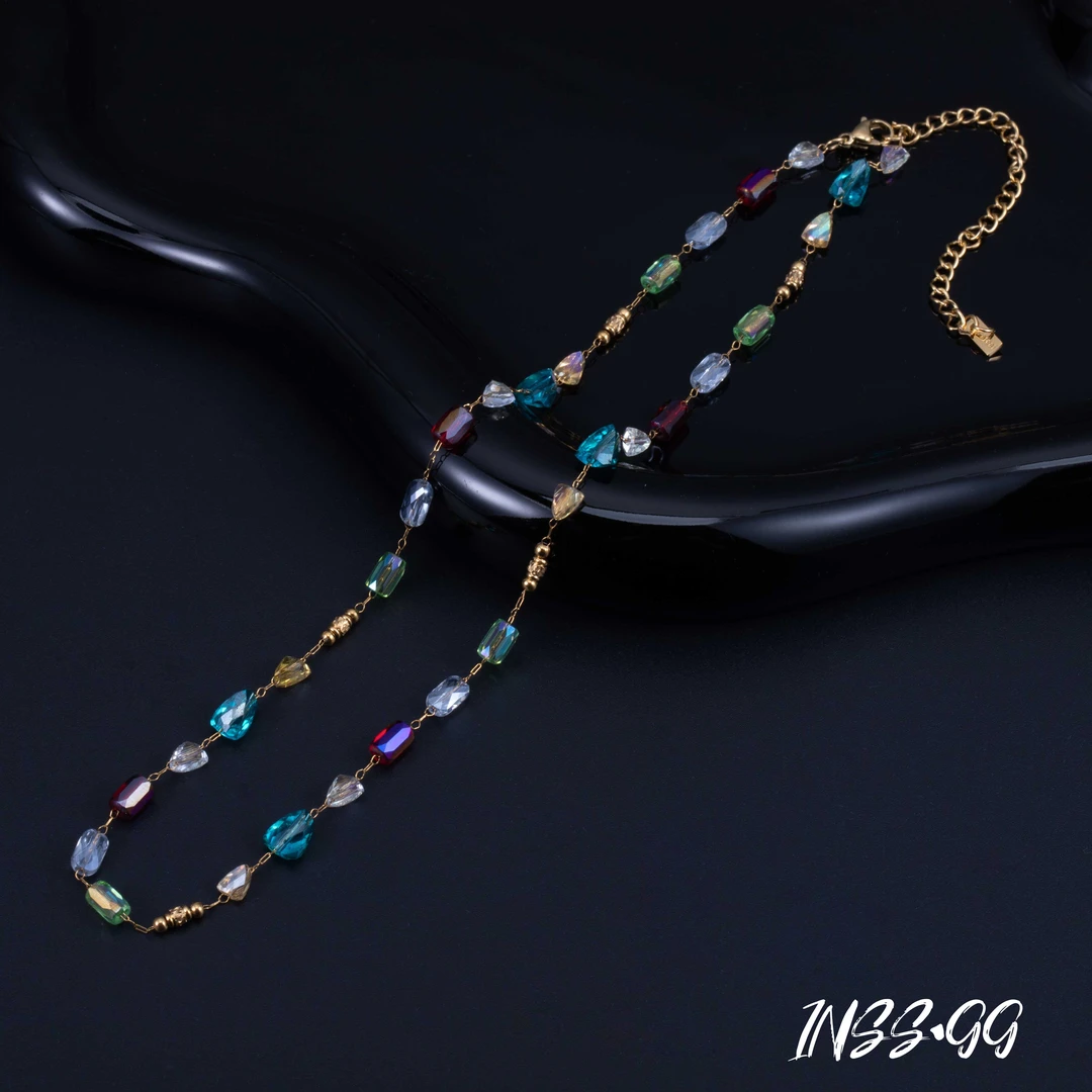 钛钢仿水晶项链 【INSS · GG】新款时尚小众个性轻奢项链AX2364
