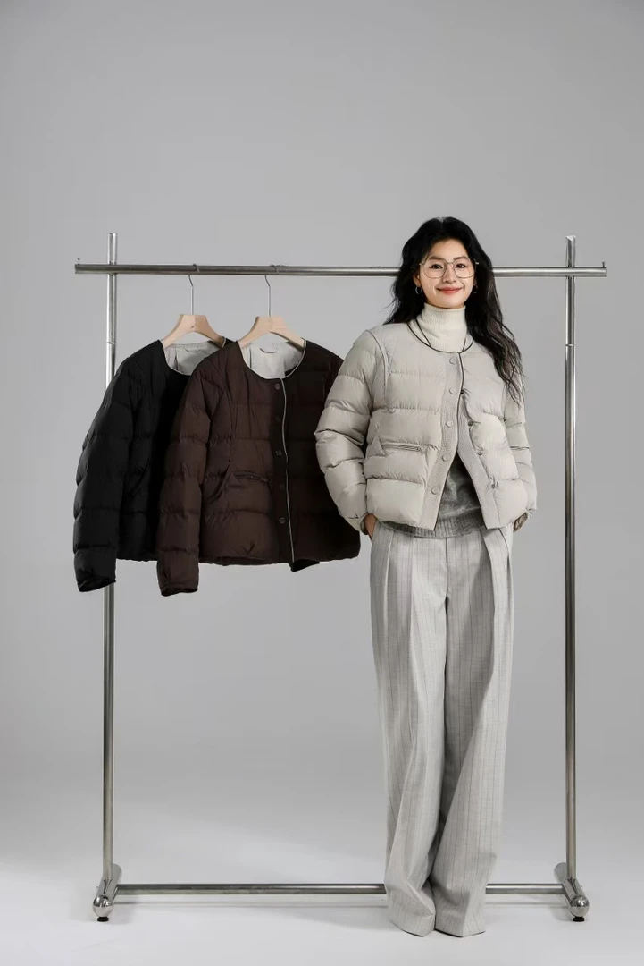 811 撞色门槛短款羽绒服