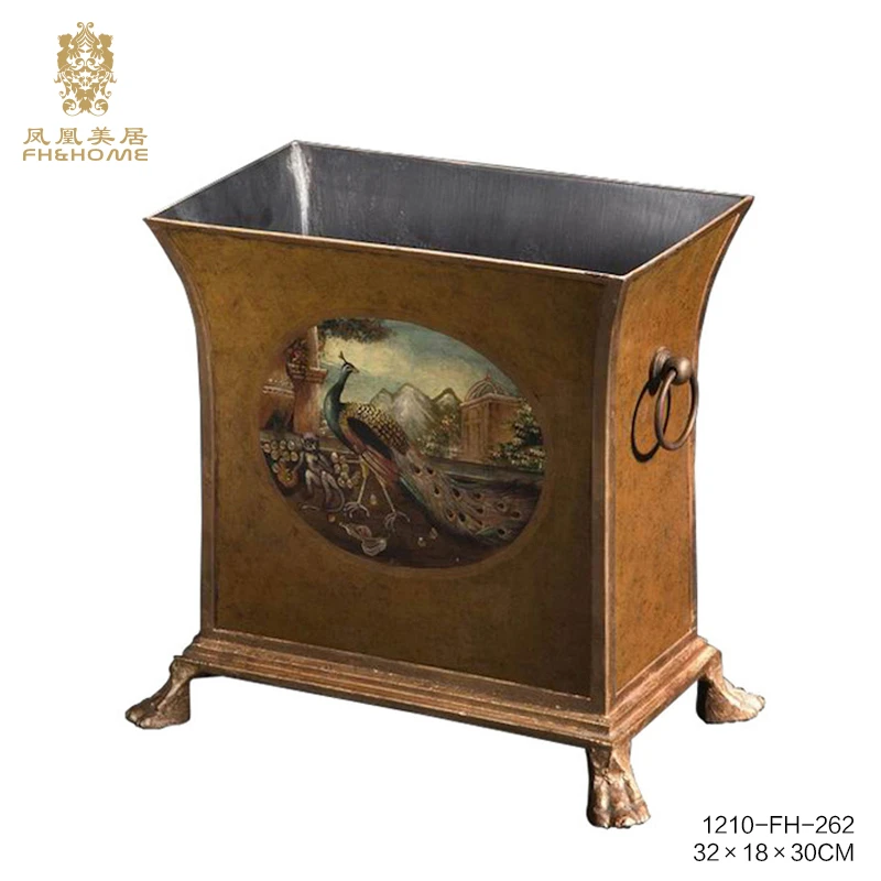 FH&HOME/凤凰美居奢华法式扁身花盆饰品创意复古摆件