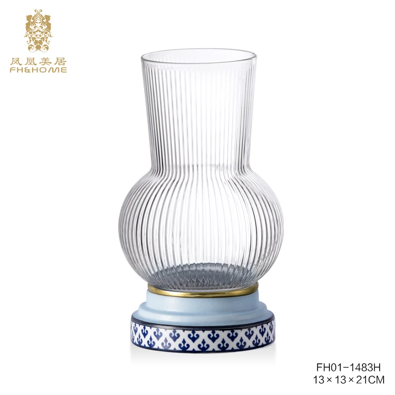 FH&HOME/凤凰美居奢华欧式水晶玻璃花瓶创意客厅装饰瓶