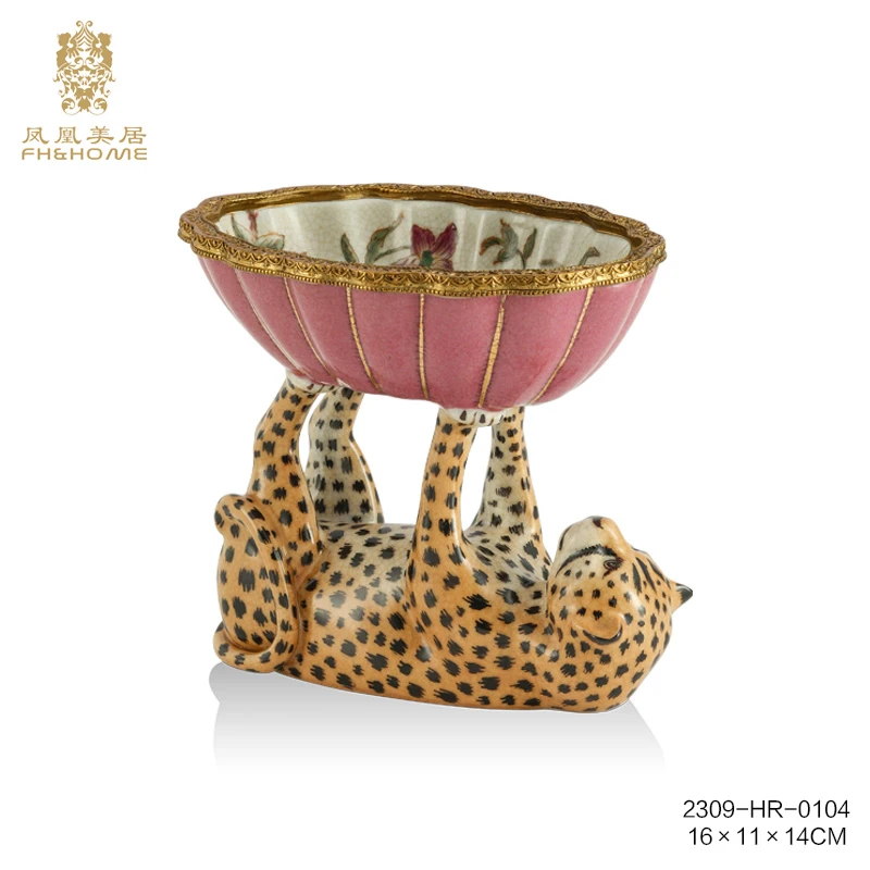 FH&HOME/凤凰美居欧式奢华高档茶几家用果碟皂碟装饰摆件