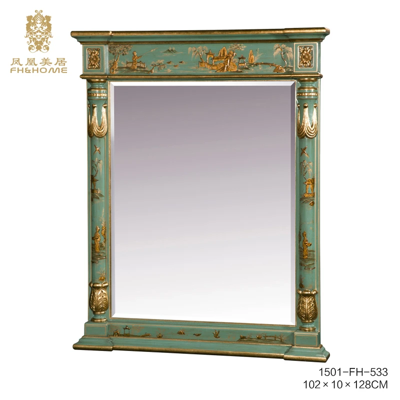 FH&HOME/凤凰美居欧式家居饰品奢华复古玄关玛莲系列镜子摆件